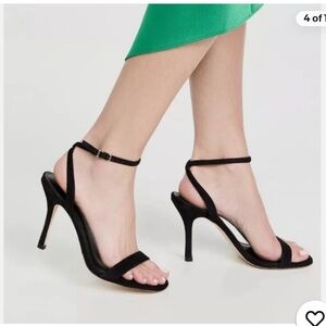 LARROUDE Women's The Nyx Heel In Suede Black